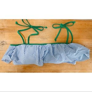Jcrew seersucker ruffle bikini top, XXL